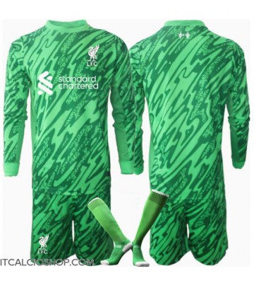 Liverpool Portiere Seconda Maglia Bambino 2024-25 Manica Lunga (+ Pantaloni corti)